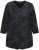 Ulla Popken Animal Print 3/4 Sleeve V-Neck Tee Black - T-krekli - 