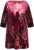 Ulla Popken Velvet Peacock Feather 3/4 Sleeve Tunic Blouse Wine Red - T-krekli - 