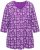 Ulla Popken Snowflake Print 3/4 Sleeve A-Line Tee Dark Purple - Apdrukāti T-krekli sievietēm - 