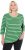 Ulla Popken Striped 3/4 Sleeve A-Line Tee Apple Green - T-krekli - 