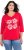 Ulla Popken Floral Graphic V-Neck Tee Lychee - Apdrukāti T-krekli sievietēm - 