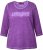 Ulla Popken UNIQUE Embroidered 3/4 Sleeve Tee Purple - T-krekli - 