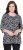Ulla Popken Graphic Flower A-Line 3/4 Sleeve Tee Black - T-krekli - 