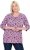 Ulla Popken Graphic Flower A-Line 3/4 Sleeve Tee Pink - T-krekli - 