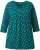 Ulla Popken Flower Print 3/4 Sleeve Tee Teal Green - T-krekli - 