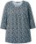 Ulla Popken Graphic Print Pleated 3/4 Sleeve Tee Atlantic Blue - T-krekli - 