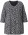 Ulla Popken Snowflake Print 3/4 Sleeve Tee Black - T-krekli - 