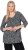 Ulla Popken Snowflake Print 3/4 Sleeve Tee Black - T-krekli - 