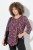 Ulla Popken Ribbon Print 3/4 Sleeve Asymmetric Tee Plum - Apdrukāti T-krekli sievietēm - Sieviešu T-krekli ar apdruku