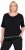 Ulla Popken Classic Fit Half-Sleeve Crew Neck T-shirt With Hem Inscription Black - Apdrukāti T-krekli sievietēm - 