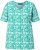 Ulla Popken Coral Reef Printed Short Sleeve V-Neck Tee Emerald - Apdrukāti T-krekli sievietēm - 
