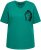 Ulla Popken Embroidered Face Motif Short Sleeve V-Neck Tee Emerald Green - Apdrukāti T-krekli sievietēm - 