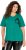 Ulla Popken Embroidered Face Motif Short Sleeve V-Neck Tee Emerald Green - Apdrukāti T-krekli sievietēm - 