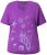 Ulla Popken Marine Print Short Sleeve Tee Purple - Apdrukāti T-krekli sievietēm - 