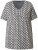 Ulla Popken Cactus Print Short Sleeve V-Neck Tee Graphite Grey - Apdrukāti T-krekli sievietēm - 