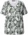 Ulla Popken Feather Print Short Sleeve V-Neck Tee Olive Grey - Apdrukāti T-krekli sievietēm - 