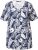 Ulla Popken Feather Print Short Sleeve V-Neck Tee Ink Blue - Apdrukāti T-krekli sievietēm - 