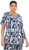 Ulla Popken Feather Print Short Sleeve V-Neck Tee Ink Blue - Apdrukāti T-krekli sievietēm - 