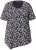 Ulla Popken Bow Print Short Sleeve Pointed Hem Tee Black - Apdrukāti T-krekli sievietēm - 