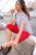 Ulla Popken Bow Print Short Sleeve Pointed Hem Tee Snow White - Apdrukāti T-krekli sievietēm - 