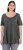 Ulla Popken Essential Front Pleat Tee Graphite Grey - T-krekli - 