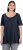 Ulla Popken Essential Front Pleat Tee Navy Blue - T-krekli - 