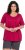 Ulla Popken Essential Front Pleat Tee Dark Raspberry - T-krekli - 