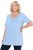 Ulla Popken Essential Front Pleat Tee Light Blue - T-krekli - 