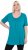 Ulla Popken Essential Front Pleat Tee Teal - T-krekli - 