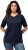 Ulla Popken Piping Accent Functional UVP 50+ Stretch Knit Top Navy Blue - T-krekli - 