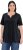 Ulla Popken Essential Notch Neck Stretch Tee Black - T-krekli - 