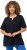 Ulla Popken Essential Notch Neck Stretch Tee Navy Blue - T-krekli - 