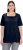 Ulla Popken Essential Square Neck Stretch Tee Navy Blue - T-krekli - 
