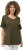 Ulla Popken Double Layer Rounded V-Neck Slim Fit Tee Forest Green - T-krekli - 