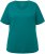 Ulla Popken Double Layer Rounded V-Neck Slim Fit Tee Dark Emerald - T-krekli - 