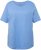 Ulla Popken Double Layer Rounded V-Neck Slim Fit Tee Cloud Blue - T-krekli - 