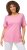 Ulla Popken Double Layer Rounded V-Neck Slim Fit Tee Light Pink - T-krekli - 