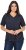 Ulla Popken Lace Trim Short Sleeve Tee Navy Blue - T-krekli - 