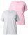 Ulla Popken Eco Cotton Basic T-Shirt 2-Pack Grey/Pink - T-krekli - 