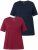 Ulla Popken Eco Cotton Basic T-Shirt 2-Pack Red/Navy - T-krekli - 