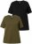 Ulla Popken Eco Cotton Basic T-Shirt 2-Pack Green/Black - T-krekli - 