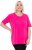 Ulla Popken Essential Round Neck Stretch Tee Magenta Pink - T-krekli - 