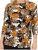 Scandinavian Caramel Flowers Blouse Orange and Brown - Apdrukāti T-krekli sievietēm -