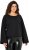 Ulla Popken Rolled Edge Long Sleeve Sweatshirt Black - Džemperi un džemperi ar kapuci - 