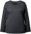Ulla Popken Basic Round Neck Long Sleeve Slim Fit Cotton Tee Charcoal - T-krekli - 