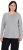 Ulla Popken Basic Round Neck Long Sleeve Slim Fit Cotton Tee Light Grey Melange - T-krekli - 