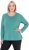 Ulla Popken Basic Round Neck Long Sleeve Slim Fit Cotton Tee Green - T-krekli - 