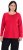 Ulla Popken Basic Round Neck Long Sleeve Slim Fit Cotton Tee Red - T-krekli - 