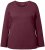 Ulla Popken Basic Round Neck Long Sleeve Slim Fit Cotton Tee Dark Berry - T-krekli - 