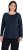 Ulla Popken Basic Round Neck Long Sleeve Slim Fit Cotton Tee Navy Blue - T-krekli - 